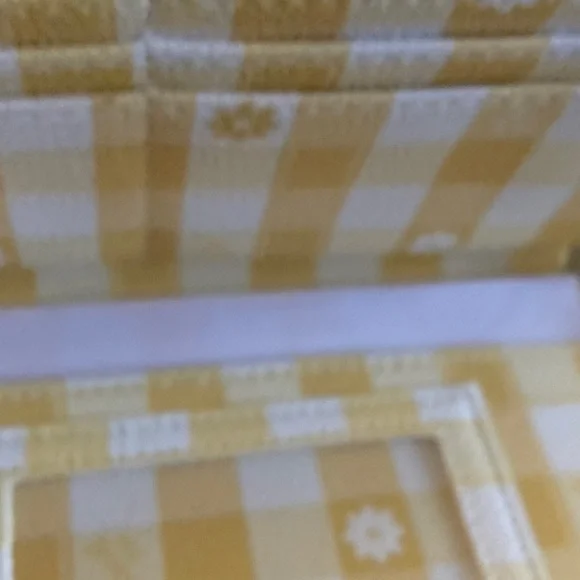 Betsey Johnson Yellow and White Gingham Zip Wallet with Daisies - Picture 6 of 10
